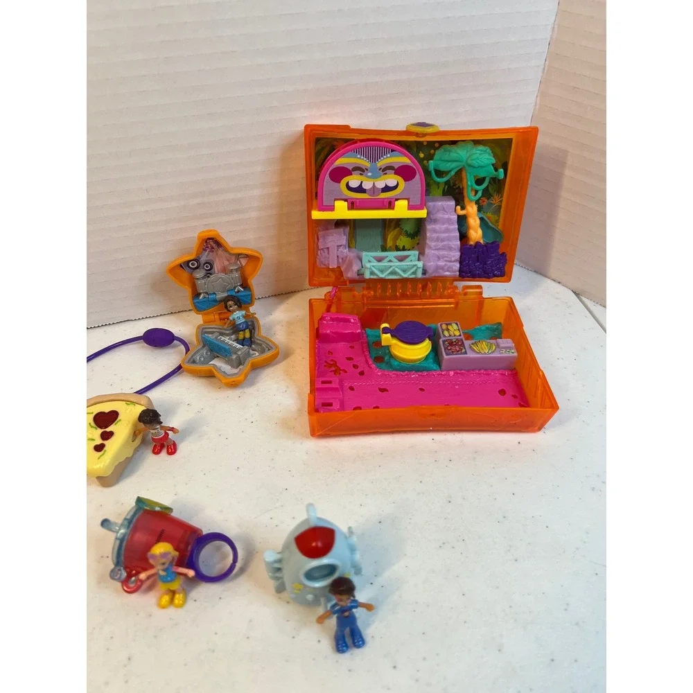Polly‎ Pocket Tiny Takeaways Tiny Worlds Lot Food Themes Tropical Case Dolls